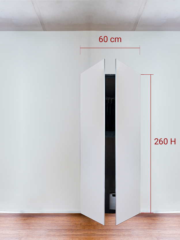 Armadio filomuro a 2 ante simmetriche cm 60x260