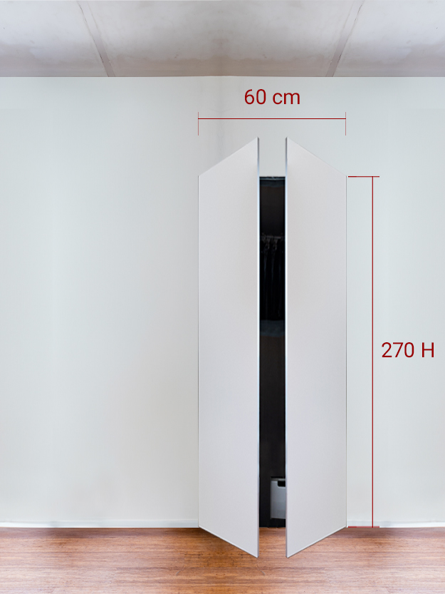 Armadio filomuro a 2 ante simmetriche cm 60x270