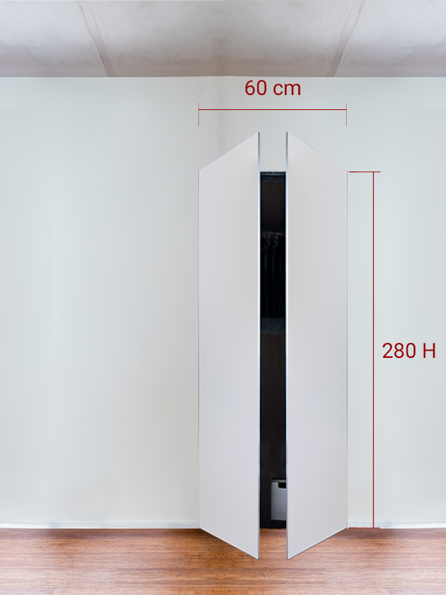 Armadio filomuro a 2 ante simmetriche cm 60x280
