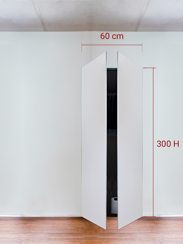 Armadio filomuro a 2 ante simmetriche cm 60x300