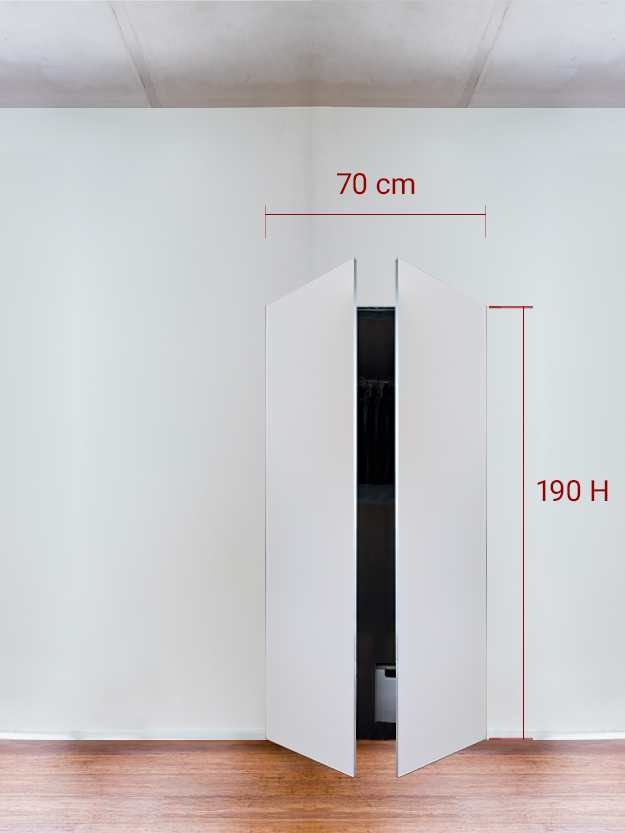 Armadio filomuro a 2 ante simmetriche cm 70x190