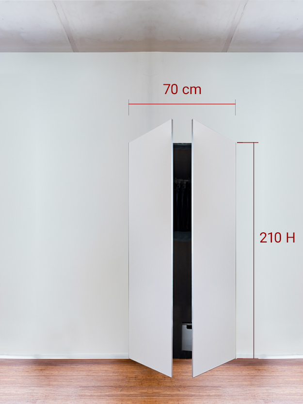 Armadio filomuro a 2 ante simmetriche cm 70x210
