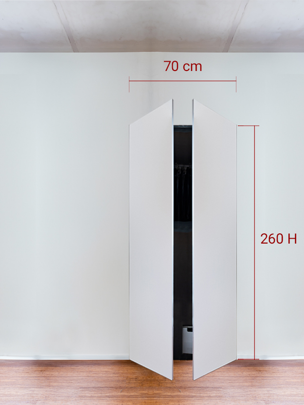 Armadio filomuro a 2 ante simmetriche cm 70x260