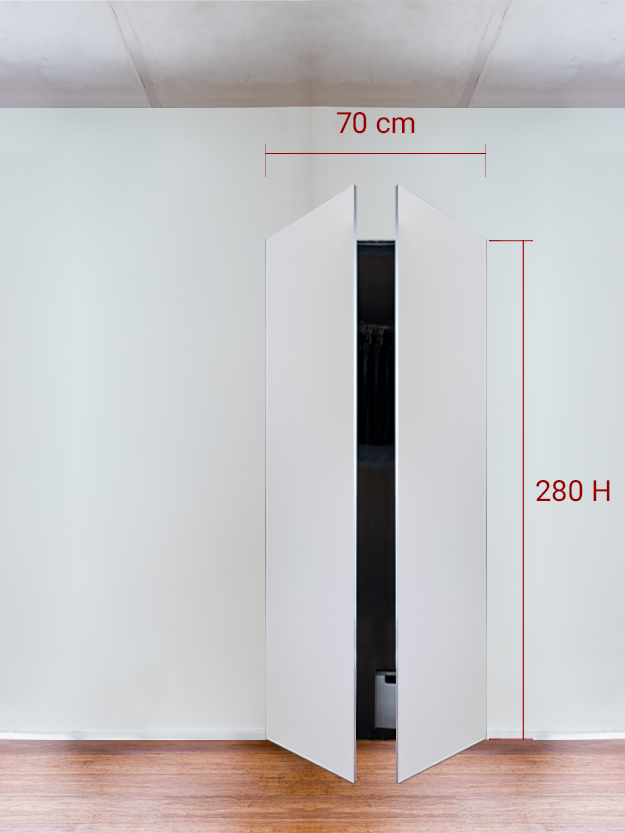 Armadio filomuro a 2 ante simmetriche cm 70x280