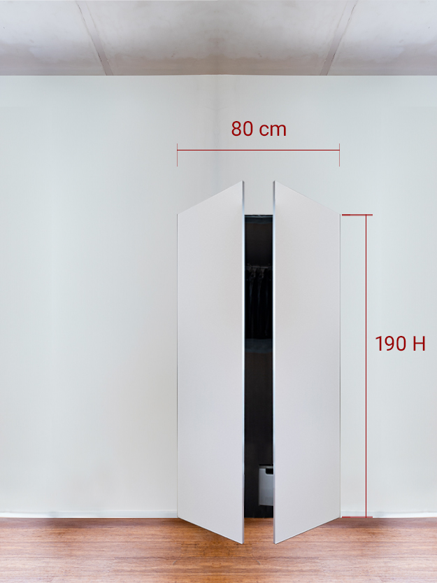 Armadio filomuro a 2 ante simmetriche cm 80x190