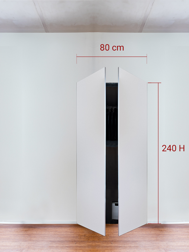 Armadio filomuro a 2 ante simmetriche cm 80x240