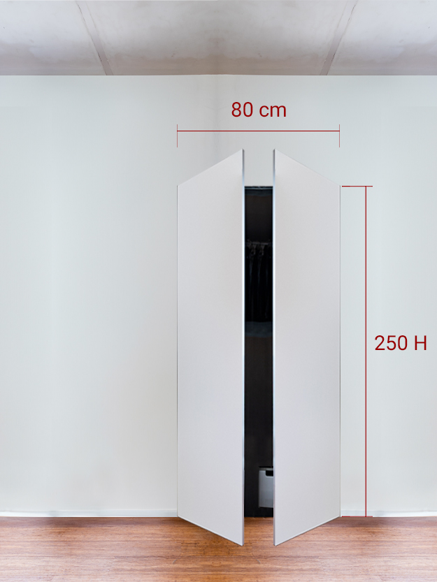 Armadio filomuro a 2 ante simmetriche cm 80x250