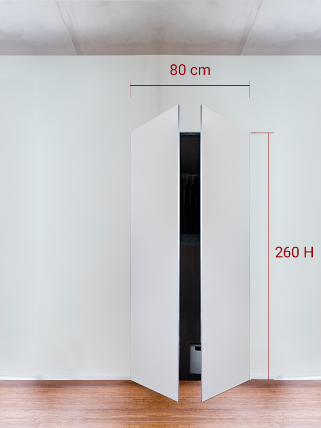Armadio filomuro a 2 ante simmetriche cm 80x260