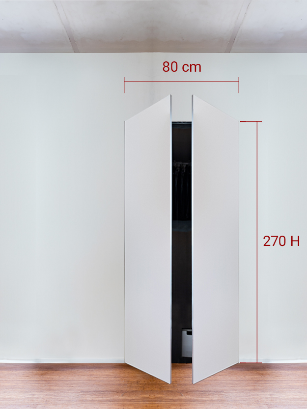 Armadio filomuro a 2 ante simmetriche cm 80x270