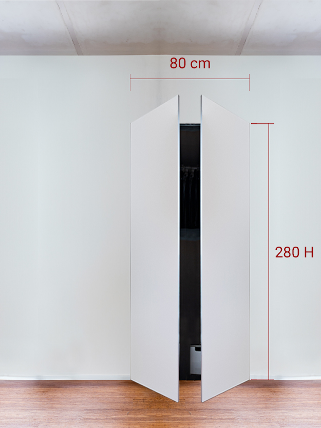 Armadio filomuro a 2 ante simmetriche cm 80x280