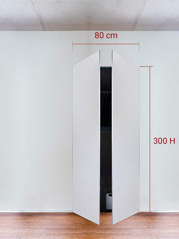 Armadio filomuro a 2 ante simmetriche cm 80x300