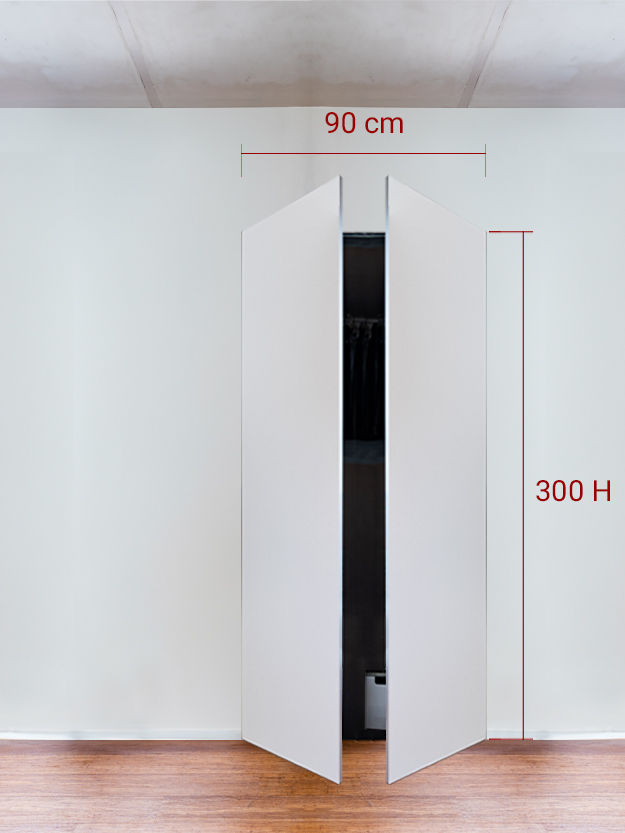 Armadio filomuro a 2 ante simmetriche cm 90x300