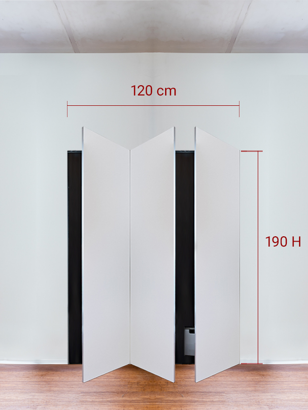 Armadio filomuro a 3 ante simmetriche cm 120x190