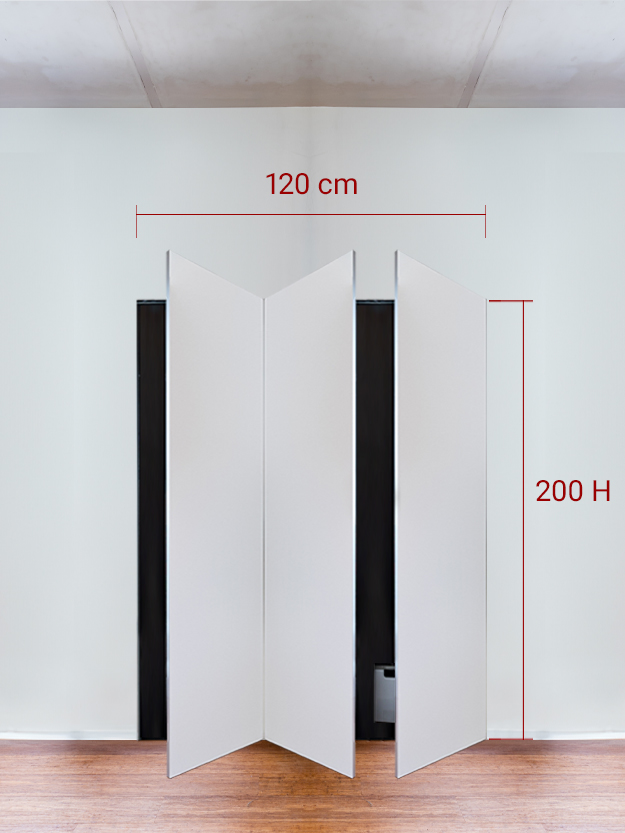 Armadio filomuro a 3 ante simmetriche cm 120x200