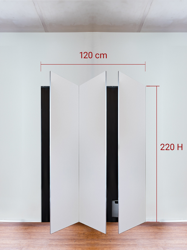 Armadio filomuro a 3 ante simmetriche cm 120x220