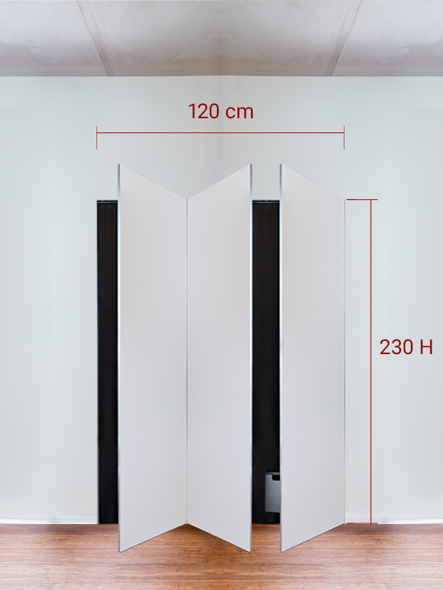 Armadio filomuro a 3 ante simmetriche cm 120x230