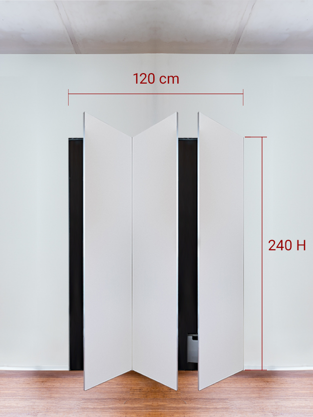 Armadio filomuro a 3 ante simmetriche cm 120x240