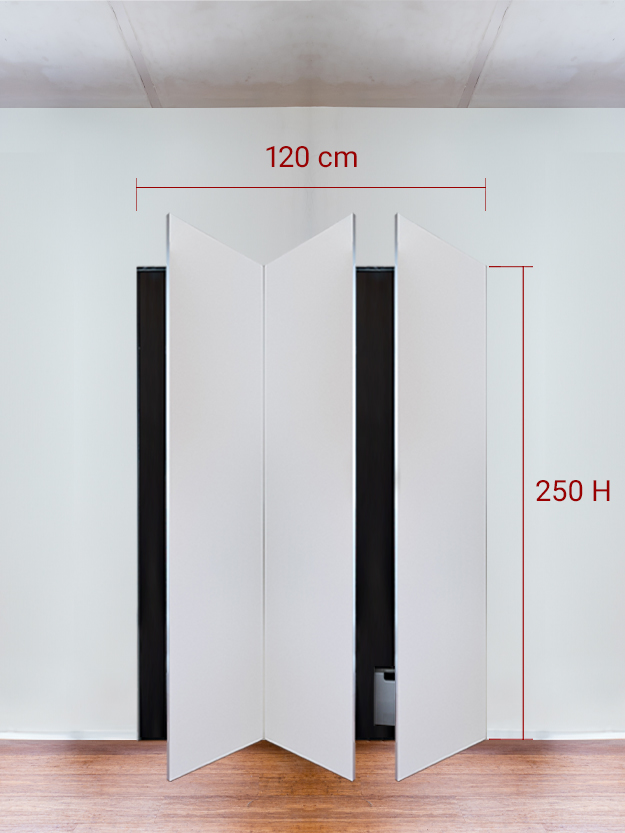 Armadio filomuro a 3 ante simmetriche cm 120x250