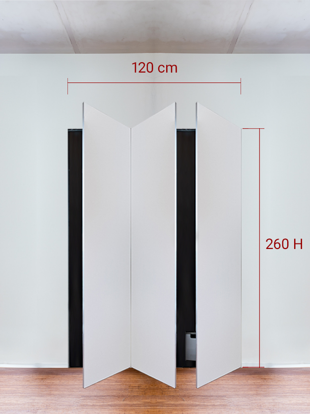 Armadio filomuro a 3 ante simmetriche cm 120x260
