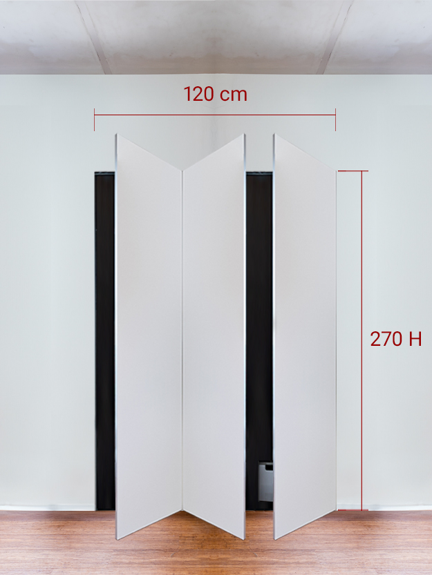 Armadio filomuro a 3 ante simmetriche cm 120x270