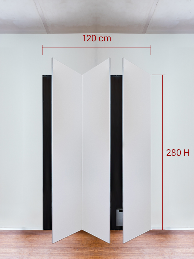 Armadio filomuro a 3 ante simmetriche cm 120x280