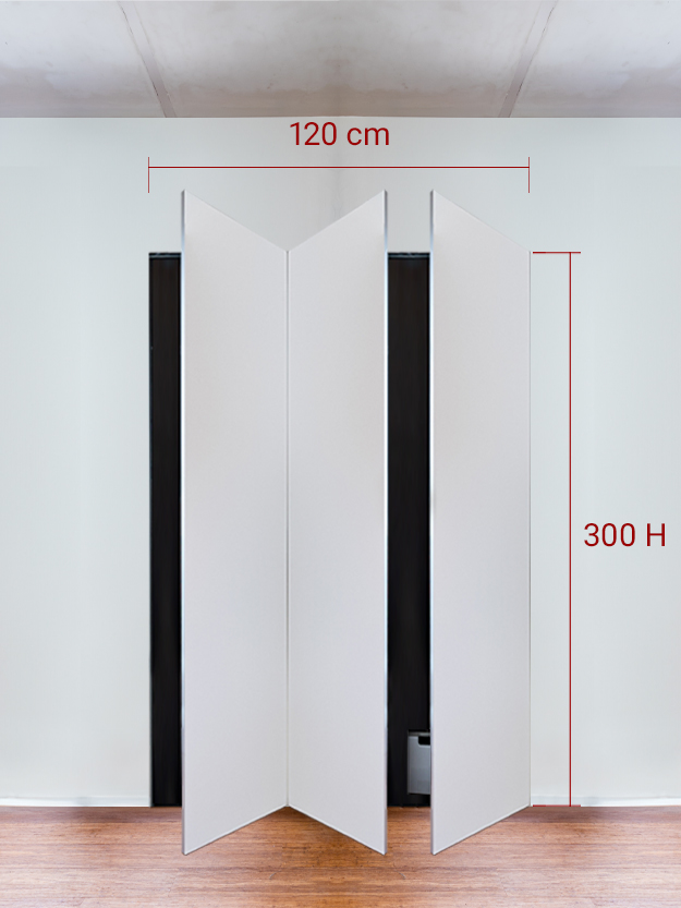 Armadio filomuro a 3 ante simmetriche cm 120x300