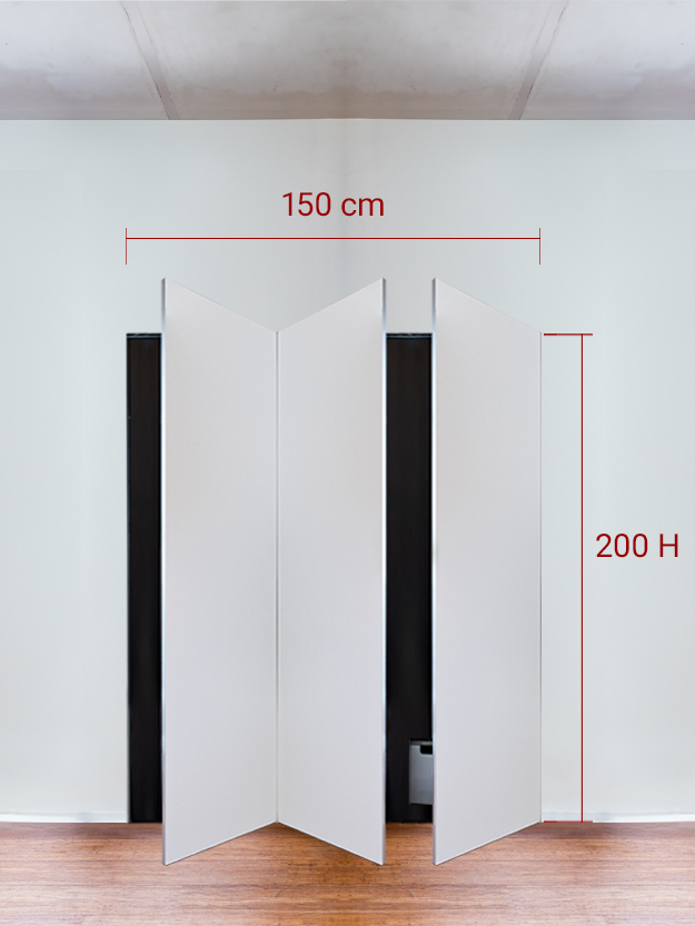 Armadio filomuro a 3 ante simmetriche cm 150x200