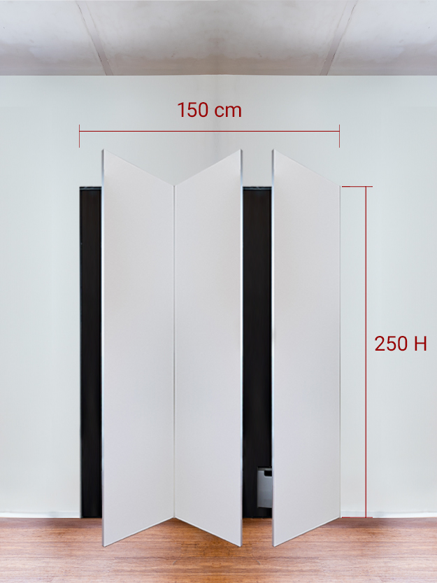 Armadio filomuro a 3 ante simmetriche cm 150x250