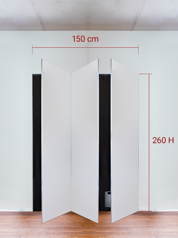Armadio filomuro a 3 ante simmetriche cm 150x260