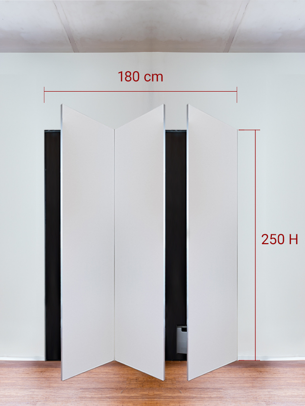 Armadio filomuro a 3 ante simmetriche cm 180x250