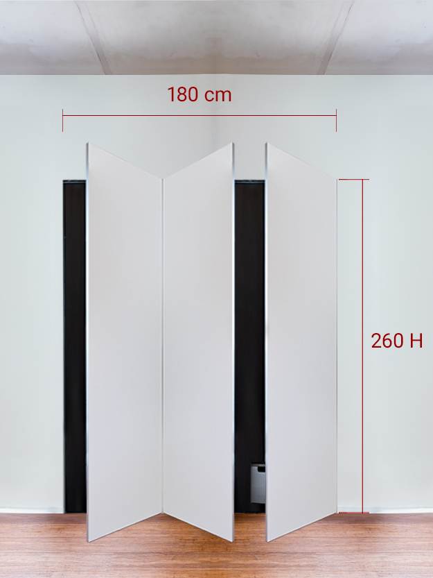 Armadio filomuro a 3 ante simmetriche cm 180x260