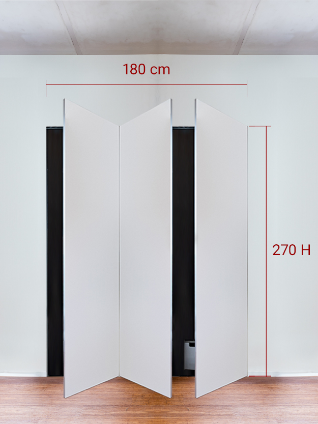 Armadio filomuro a 3 ante simmetriche cm 180x270