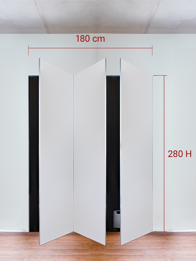 Armadio filomuro a 3 ante simmetriche cm 180x280