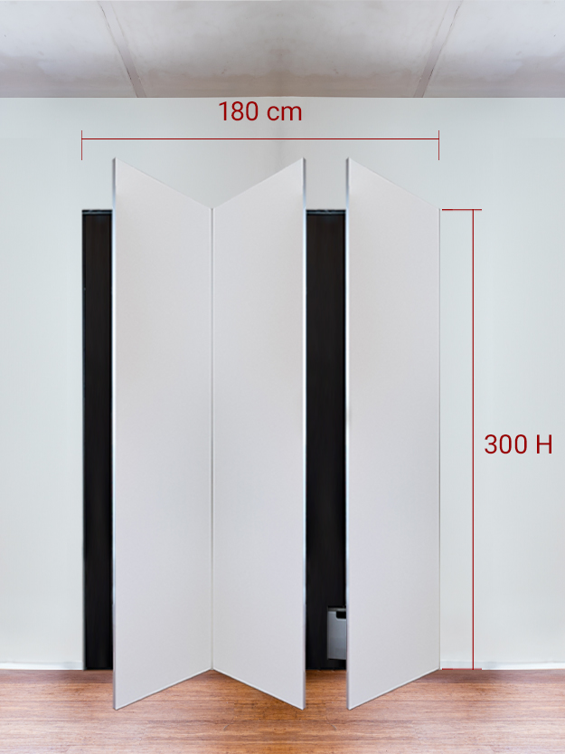 Armadio filomuro a 3 ante simmetriche cm 180x300