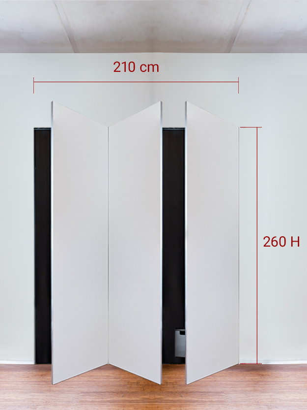 Armadio filomuro a 3 ante simmetriche cm 210x260