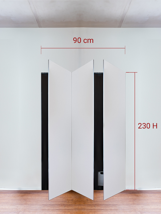 Armadio filomuro a 3 ante simmetriche cm 90x230