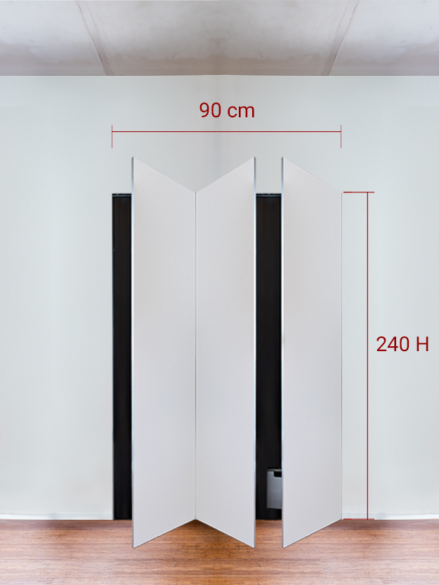 Armadio filomuro a 3 ante simmetriche cm 90x240