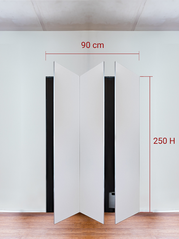 Armadio filomuro a 3 ante simmetriche cm 90x250