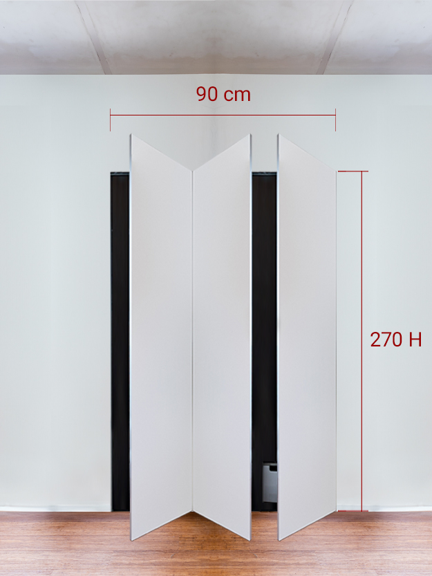 Armadio filomuro a 3 ante simmetriche cm 90x270