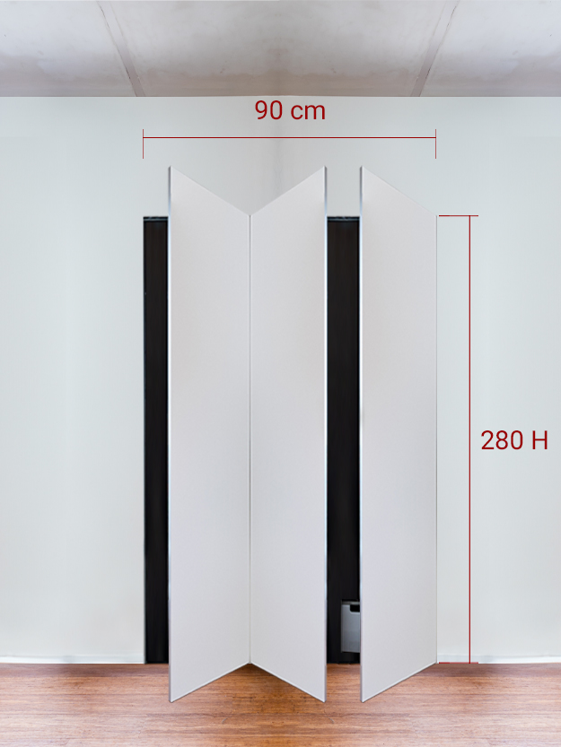 Armadio filomuro a 3 ante simmetriche cm 90x280