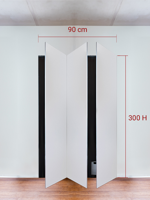 Armadio filomuro a 3 ante simmetriche cm 90x300