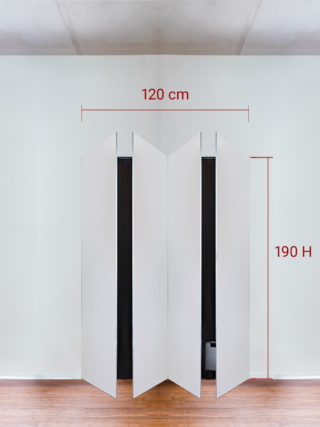 Armadio filomuro a 4 ante simmetriche cm 120x190