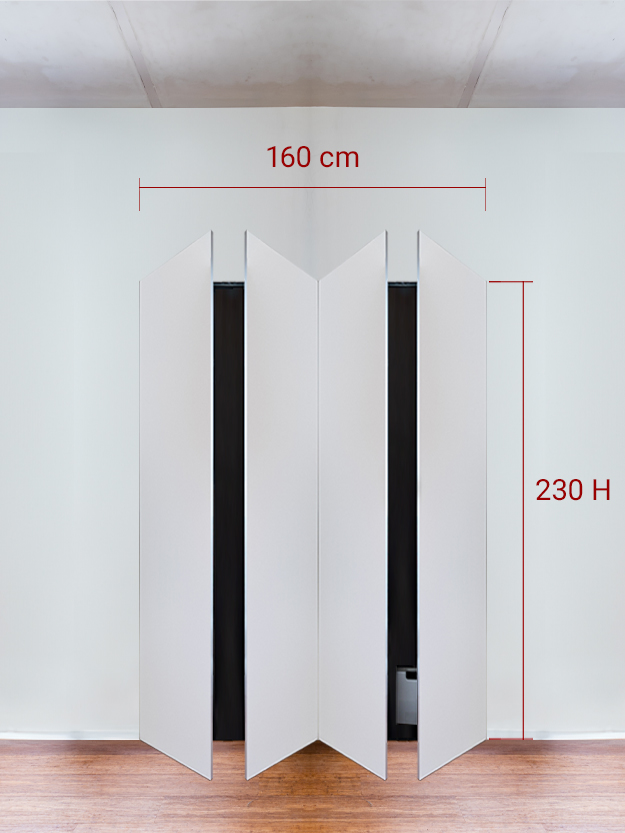Armadio filomuro a 4 ante simmetriche cm 160x230