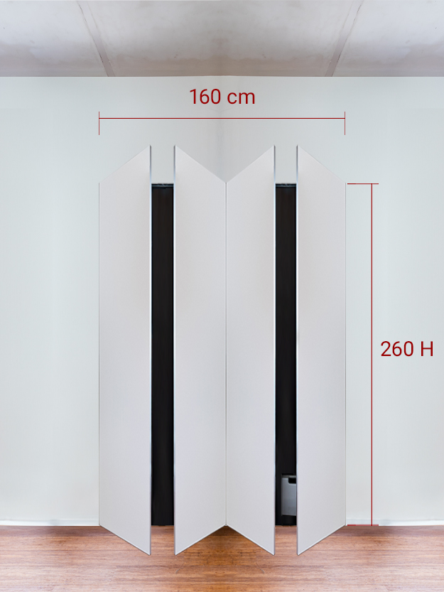 Armadio filomuro a 4 ante simmetriche cm 160×260