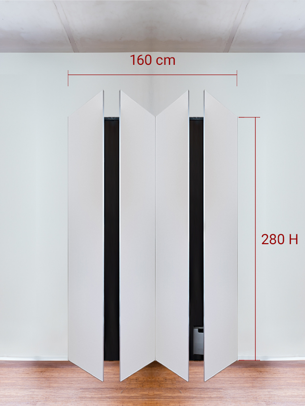 Armadio filomuro a 4 ante simmetriche cm 160×280