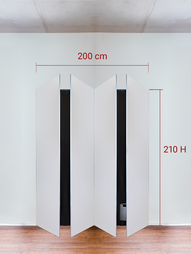Armadio filomuro a 4 ante simmetriche cm 200×210