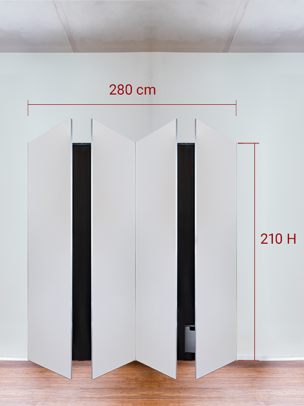 Armadio filomuro a 4 ante simmetriche cm 280×210