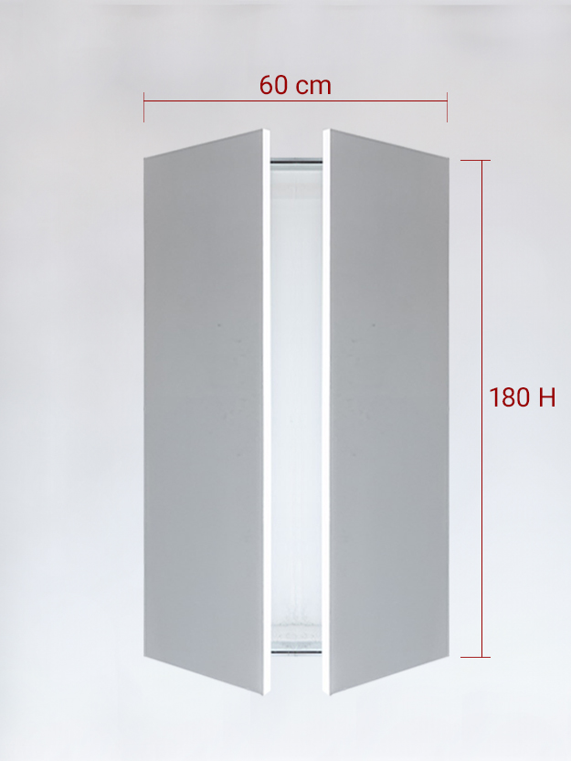 Sportello filomuro a 2 ante cm 60x180