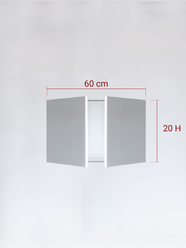 Sportello filomuro a 2 ante cm 60x20