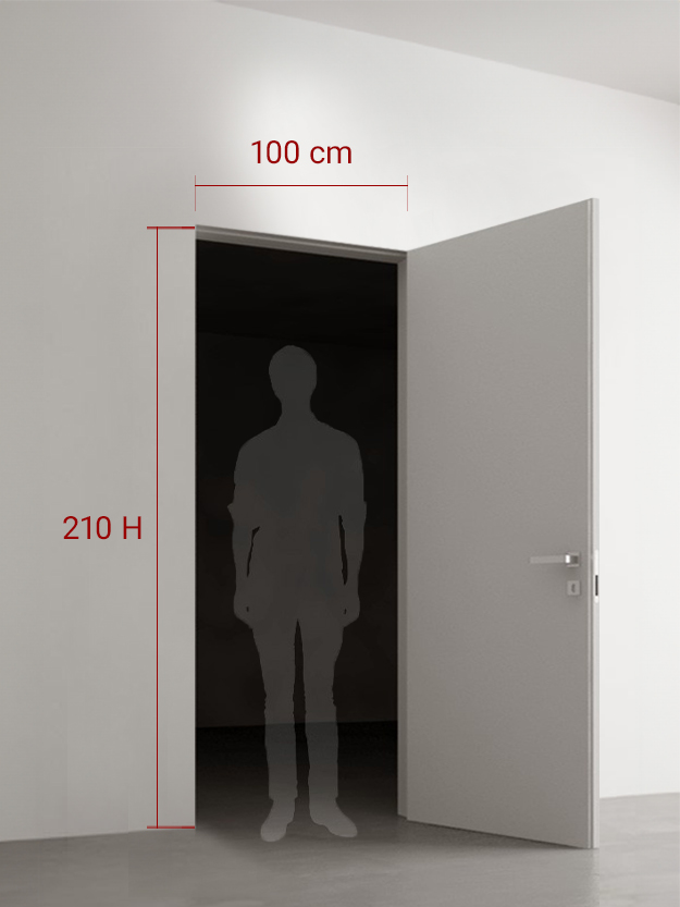 Porta battente filomuro speciale cm 100 x 210